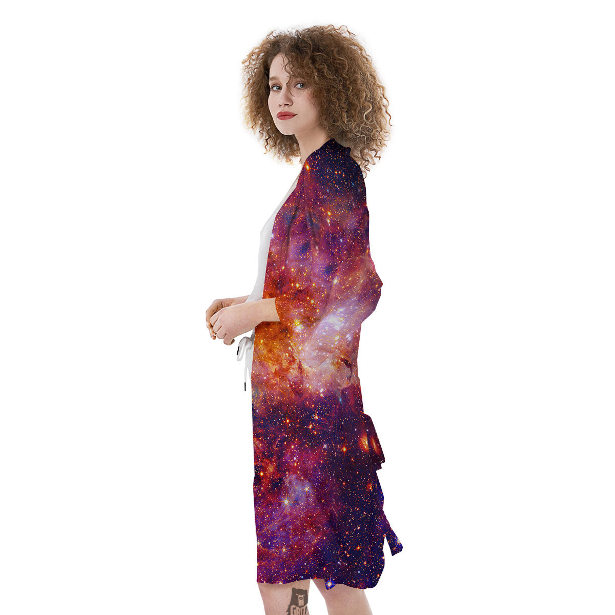 Galaxy Space Fiery Nebula Universe Print Kimono-grizzshop