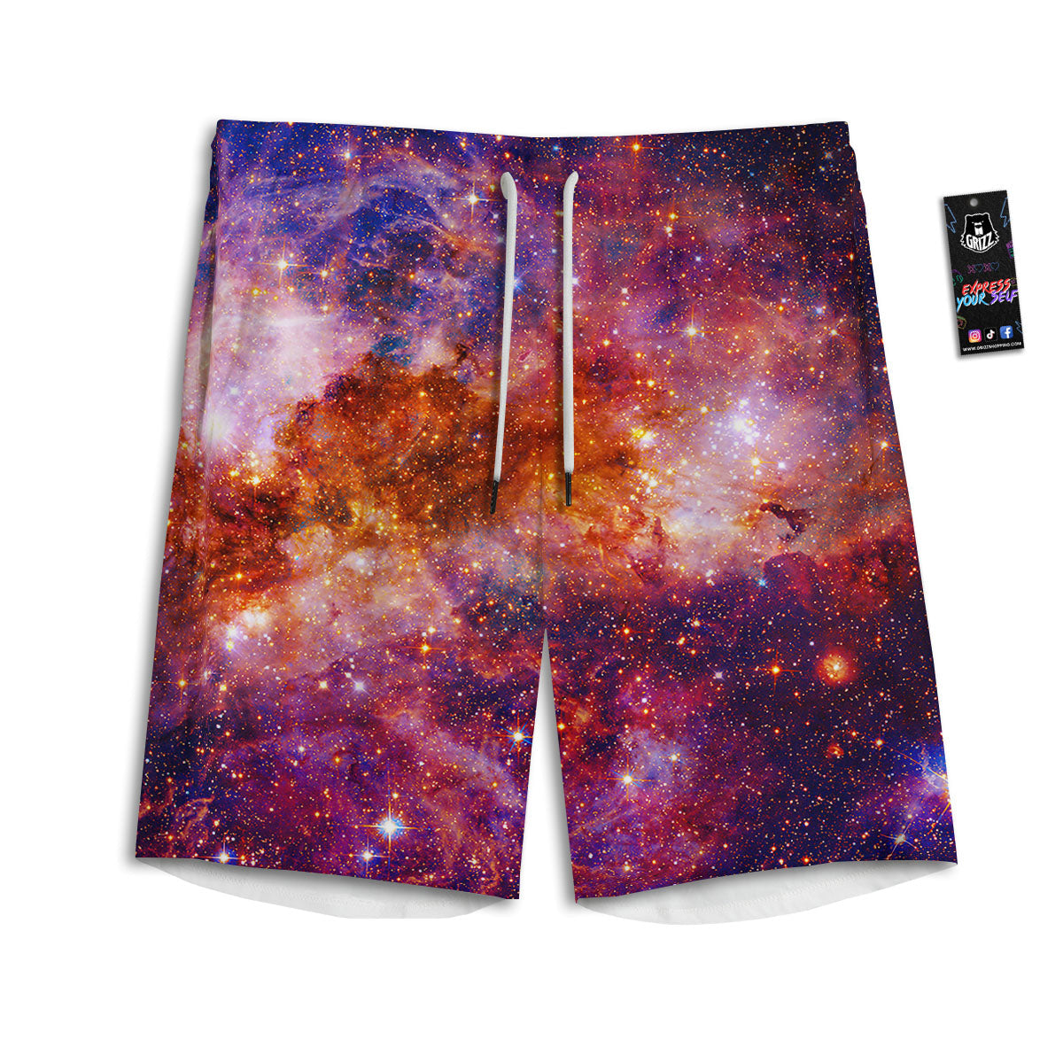 Hamburger Planet Print Pattern Men's Athletic Shorts