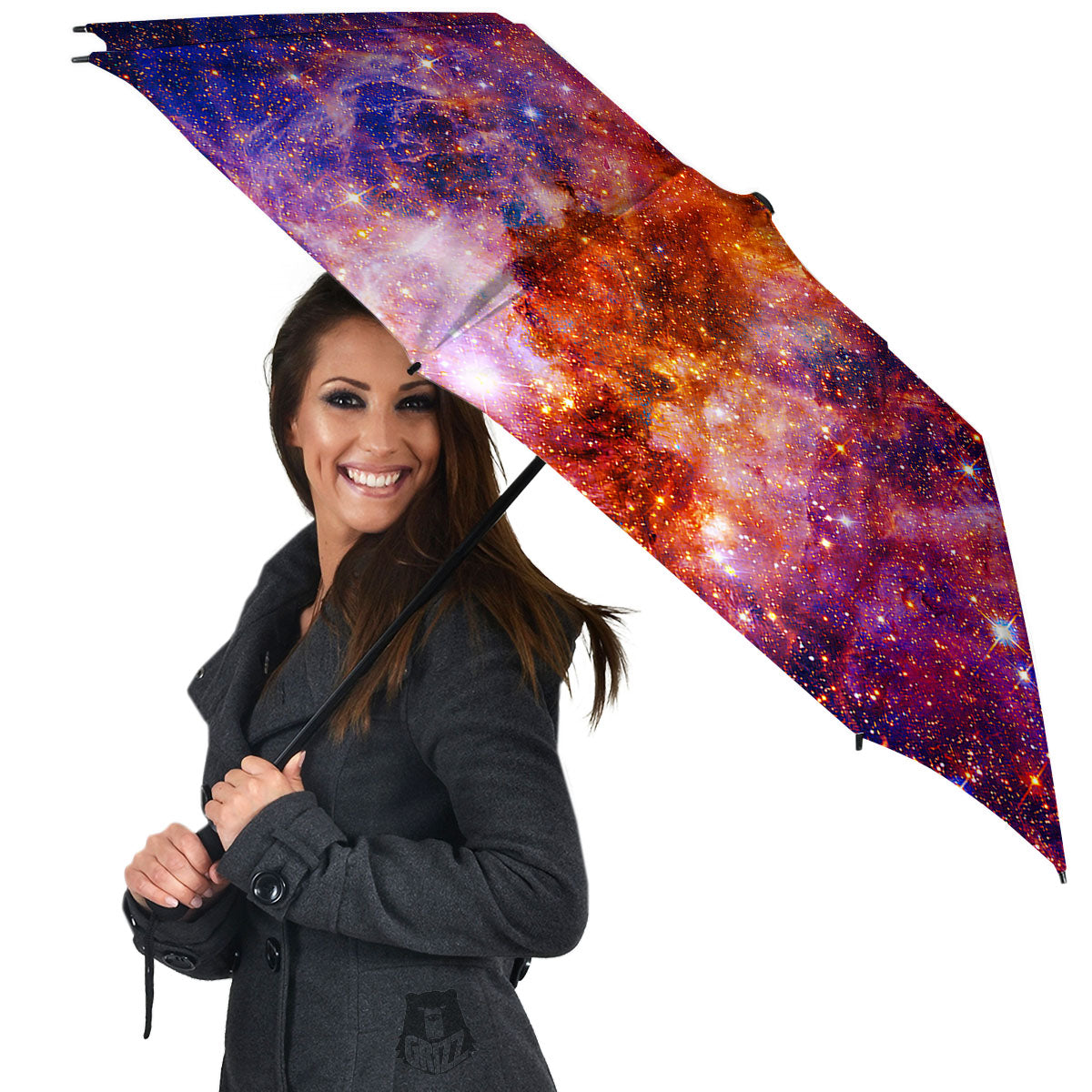 Galaxy Space Fiery Nebula Universe Print Umbrella-grizzshop