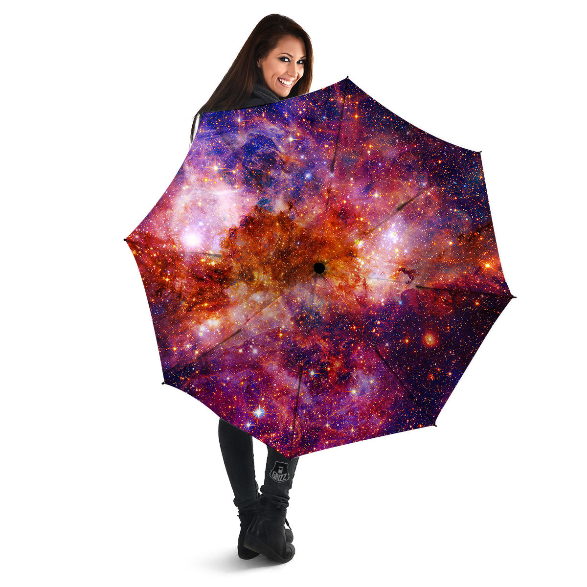Galaxy Space Fiery Nebula Universe Print Umbrella-grizzshop