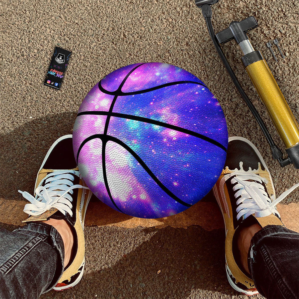 Frangipani White And Black Print Pattern Basketball