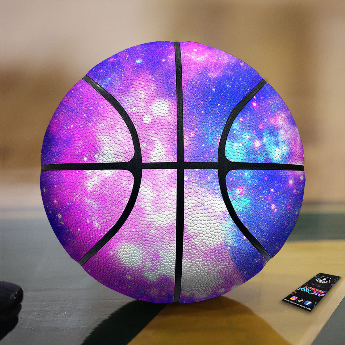 Frangipani White And Black Print Pattern Basketball