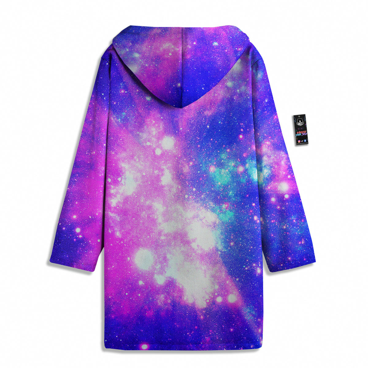 Galaxy Space Purple Bursting Print Men's Windbreaker Jacket-grizzshop