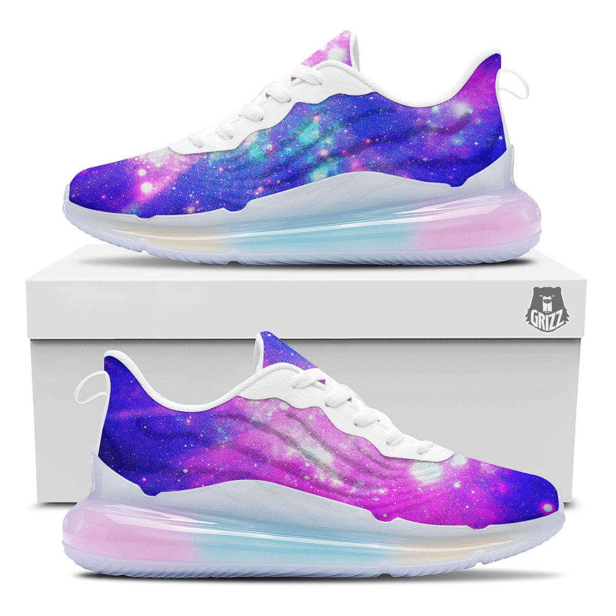 Galaxy Space Purple Bursting Print Running Sneakers-grizzshop