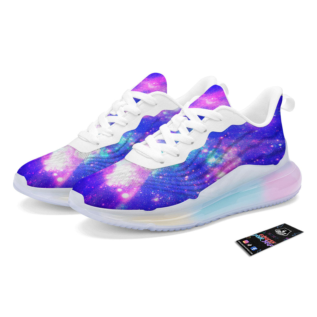 Galaxy Space Purple Bursting Print Running Sneakers-grizzshop