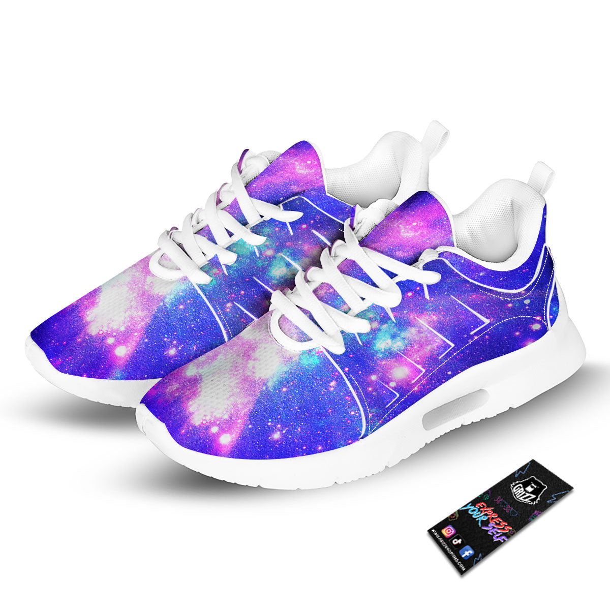 Galaxy Space Purple Bursting Print Tennis Shoes-grizzshop
