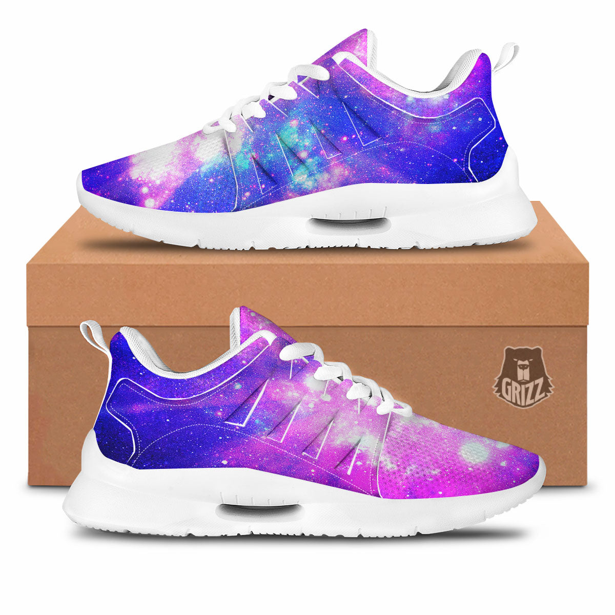 Galaxy Space Purple Bursting Print Tennis Shoes-grizzshop