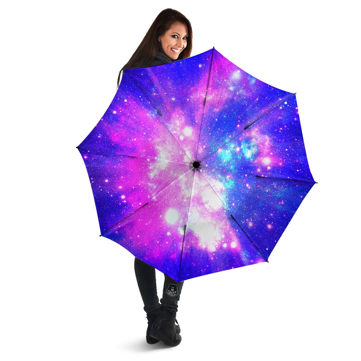 Galaxy Space Purple Bursting Print Umbrella-grizzshop