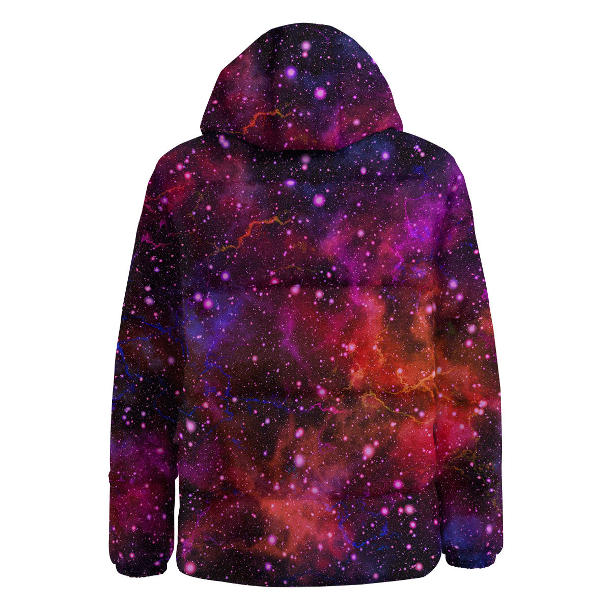 Galaxy Space Purple Dark Print Down Jacket-grizzshop