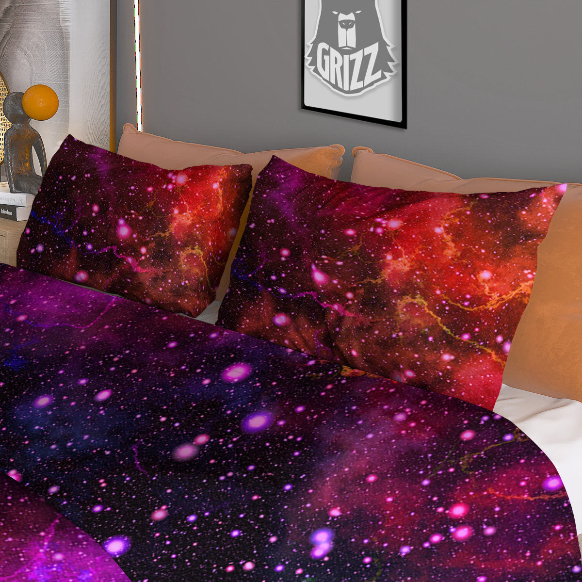 Frangipani White And Black Print Pattern Duvet Cover Bedding Set