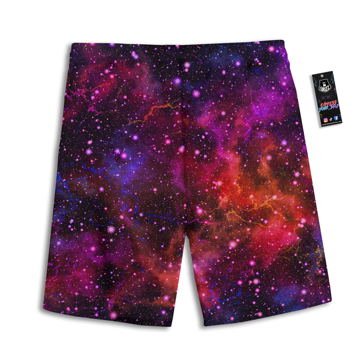 Galaxy Space Purple Dark Print Men's Athletic Shorts