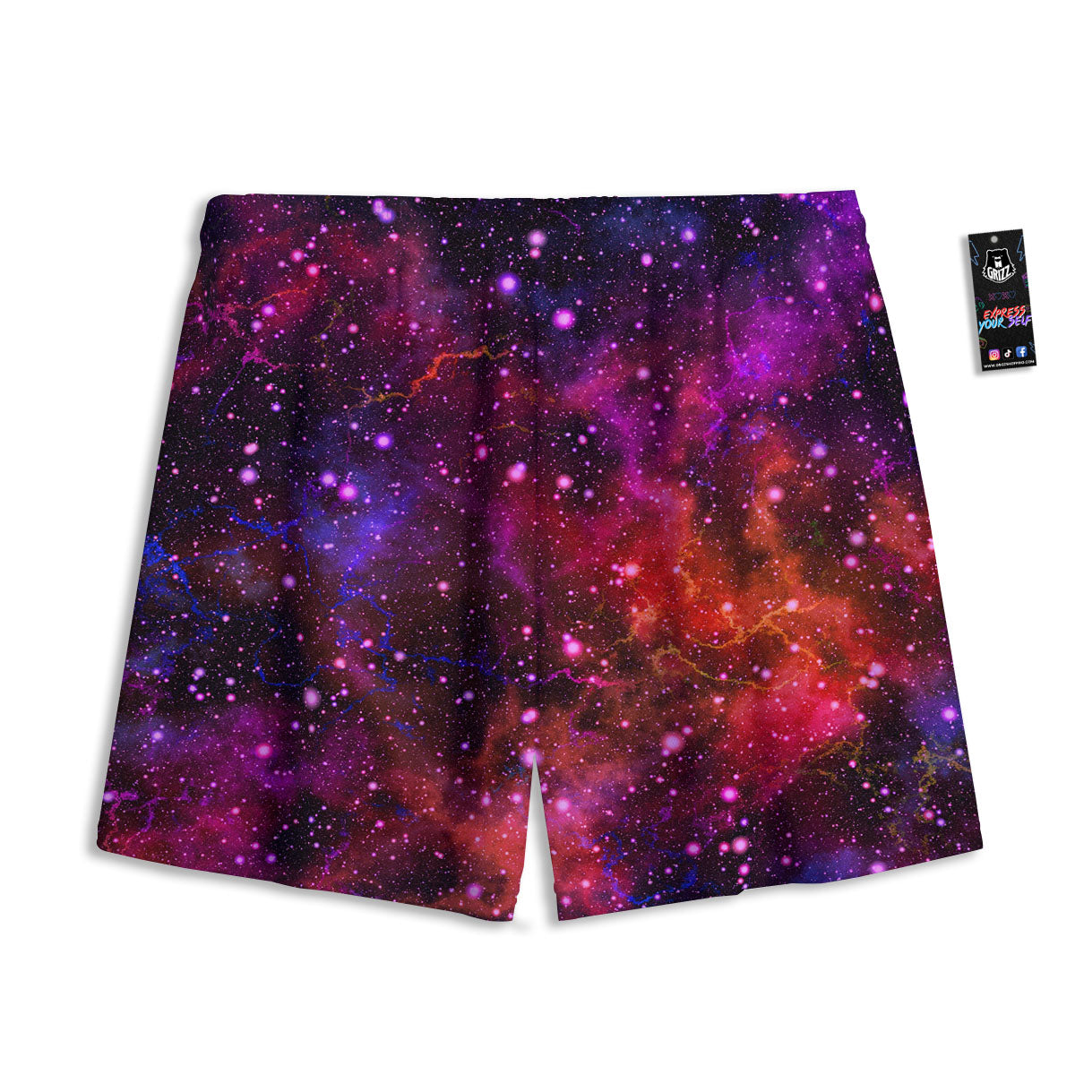 Galaxy Space Purple Dark Print Mesh Shorts