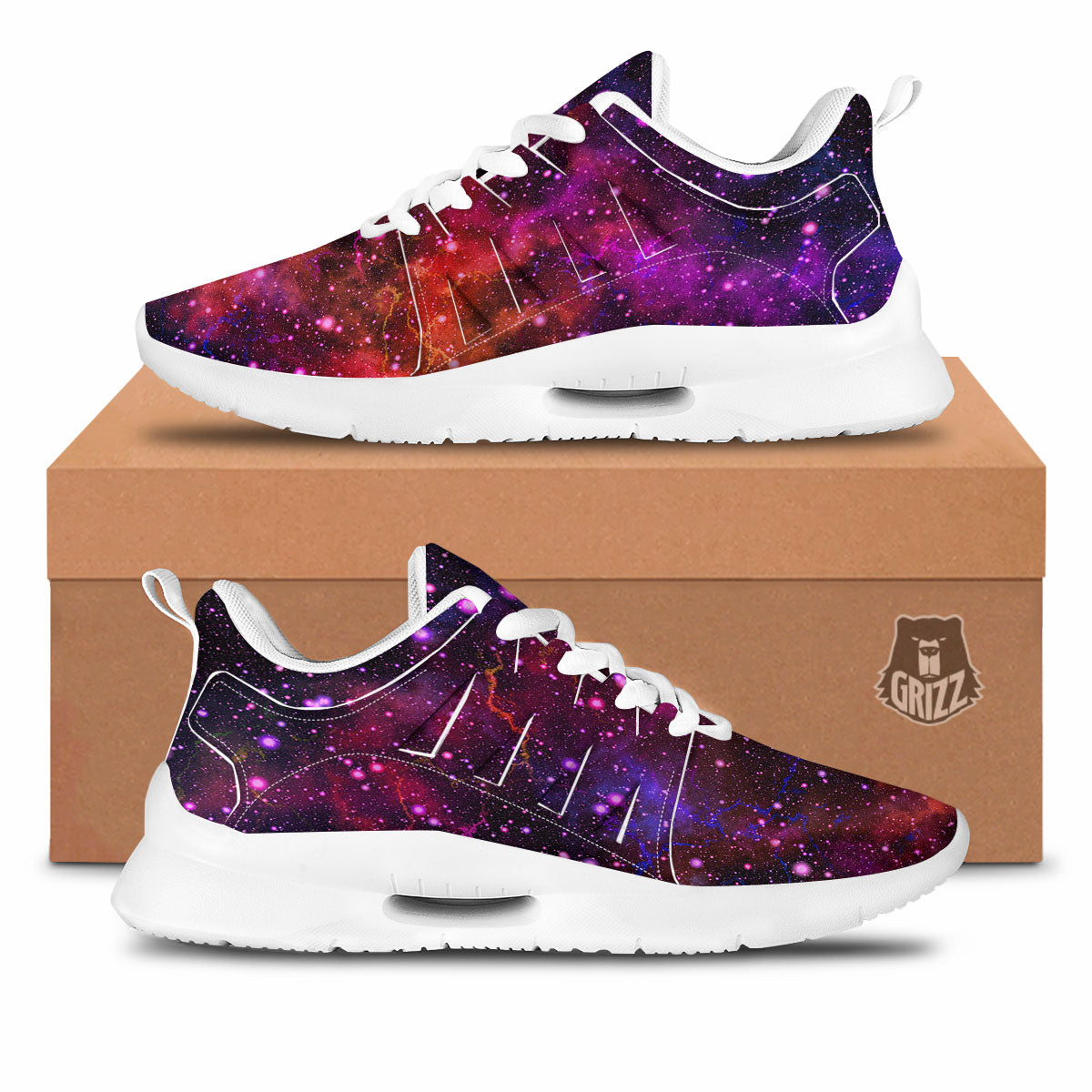 Galaxy Space Purple Dark Print Tennis Shoes-grizzshop