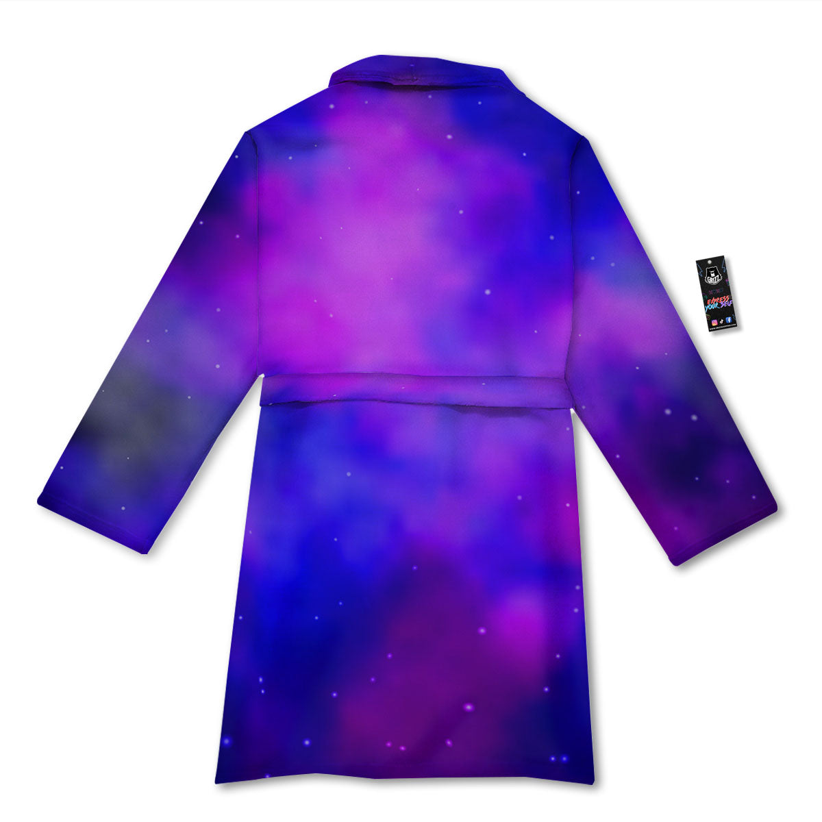 Galaxy Space Purple Nebula Cloud Print Bathrobe-grizzshop