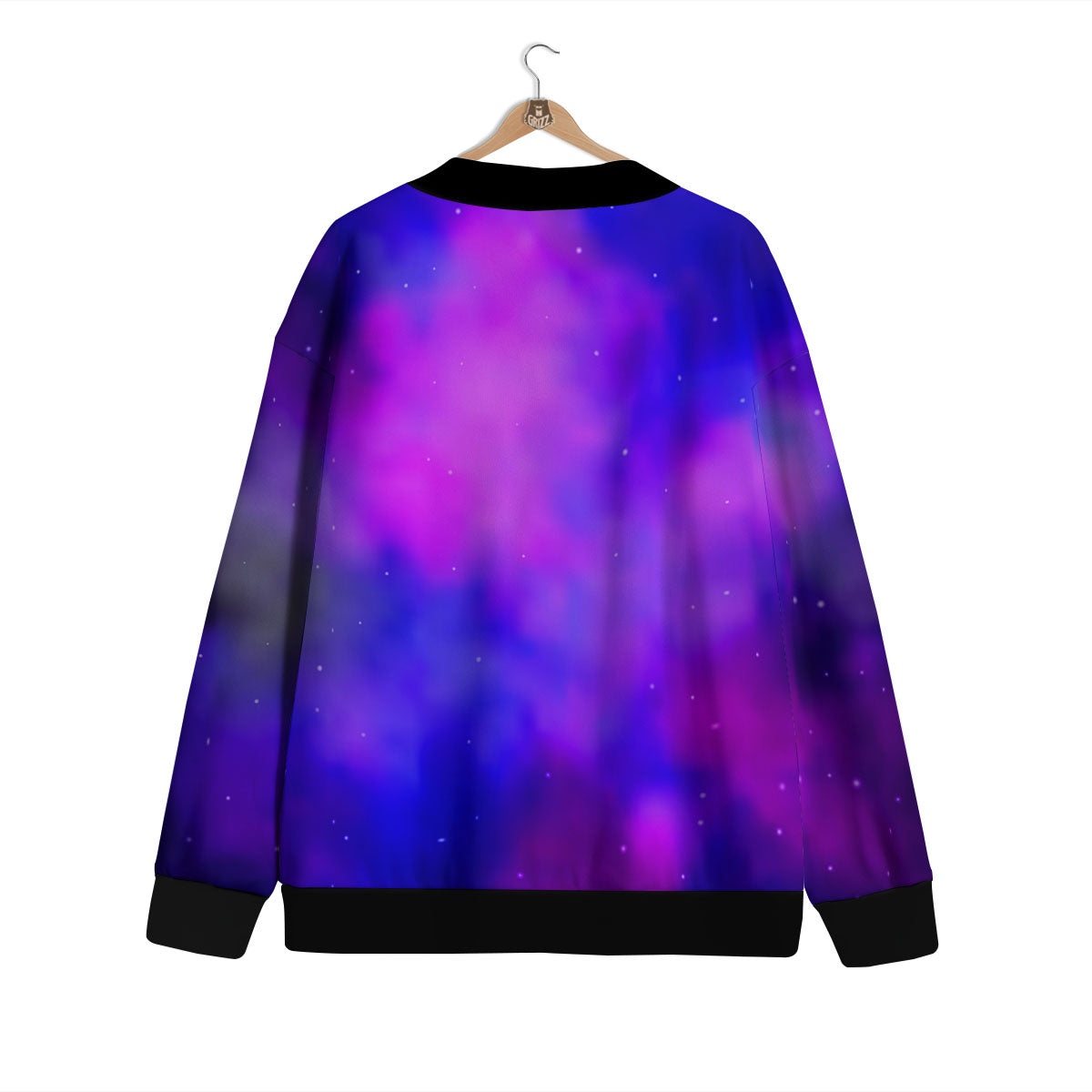 Galaxy Space Purple Nebula Cloud Print Cardigan-grizzshop
