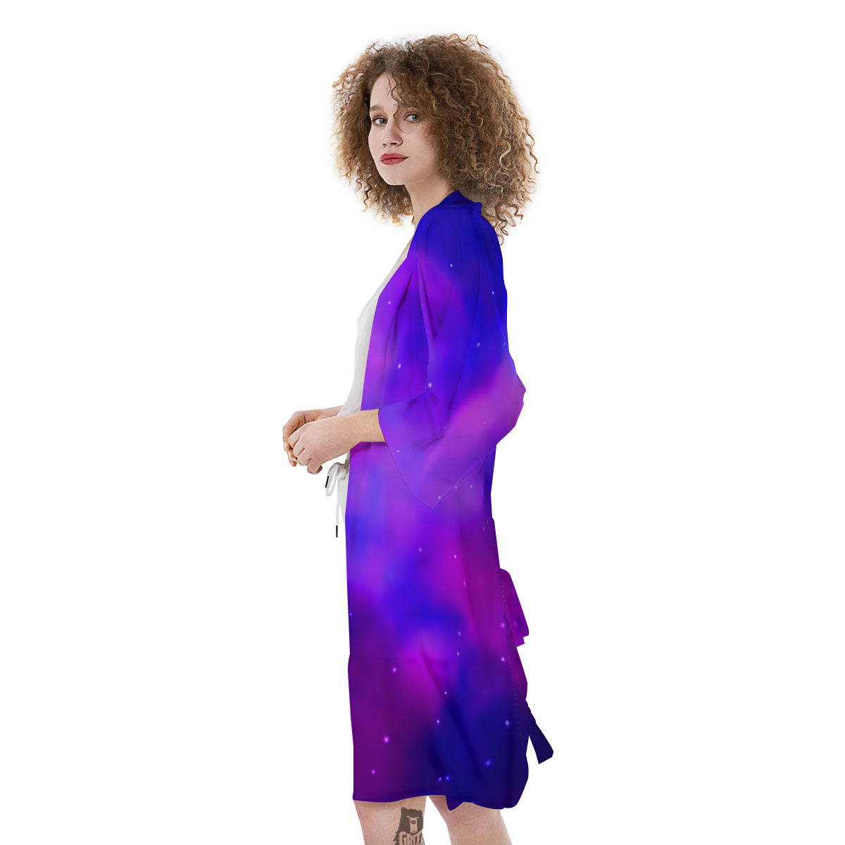 Galaxy Space Purple Nebula Cloud Print Kimono-grizzshop