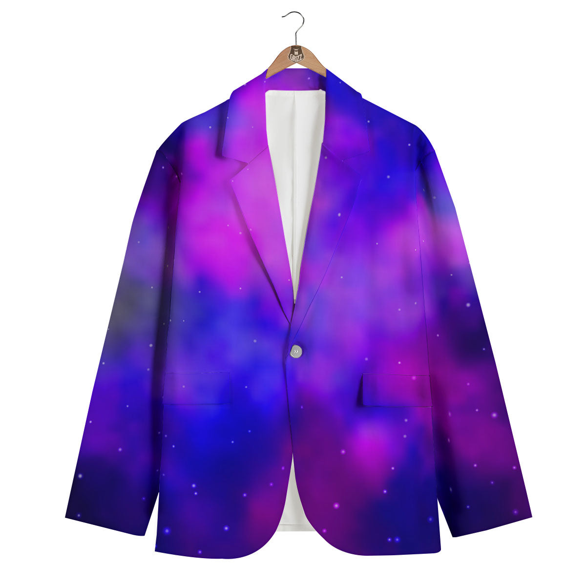 Galaxy Space Purple Nebula Cloud Print Men's Blazer-grizzshop