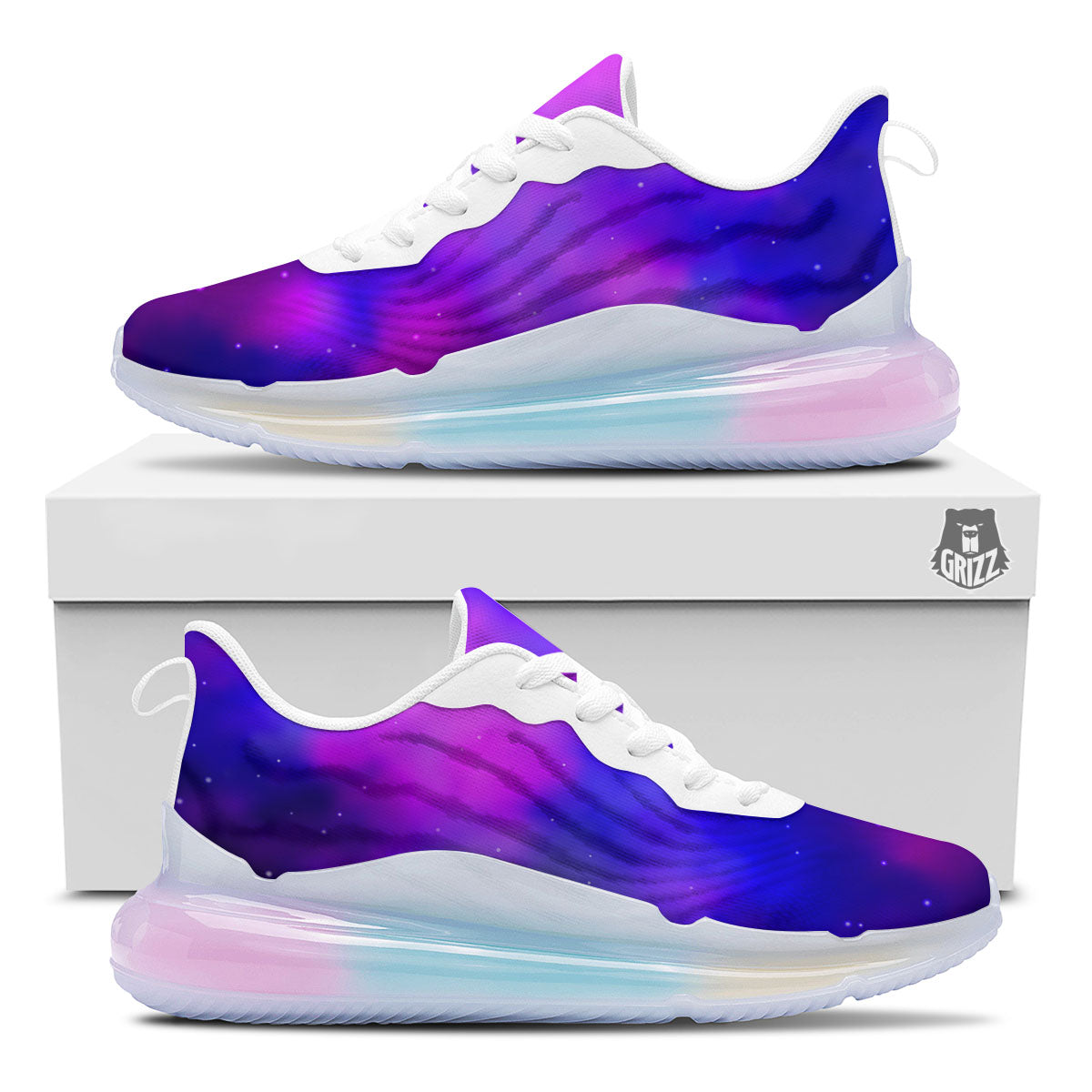 Galaxy Space Purple Nebula Cloud Print Running Sneakers-grizzshop