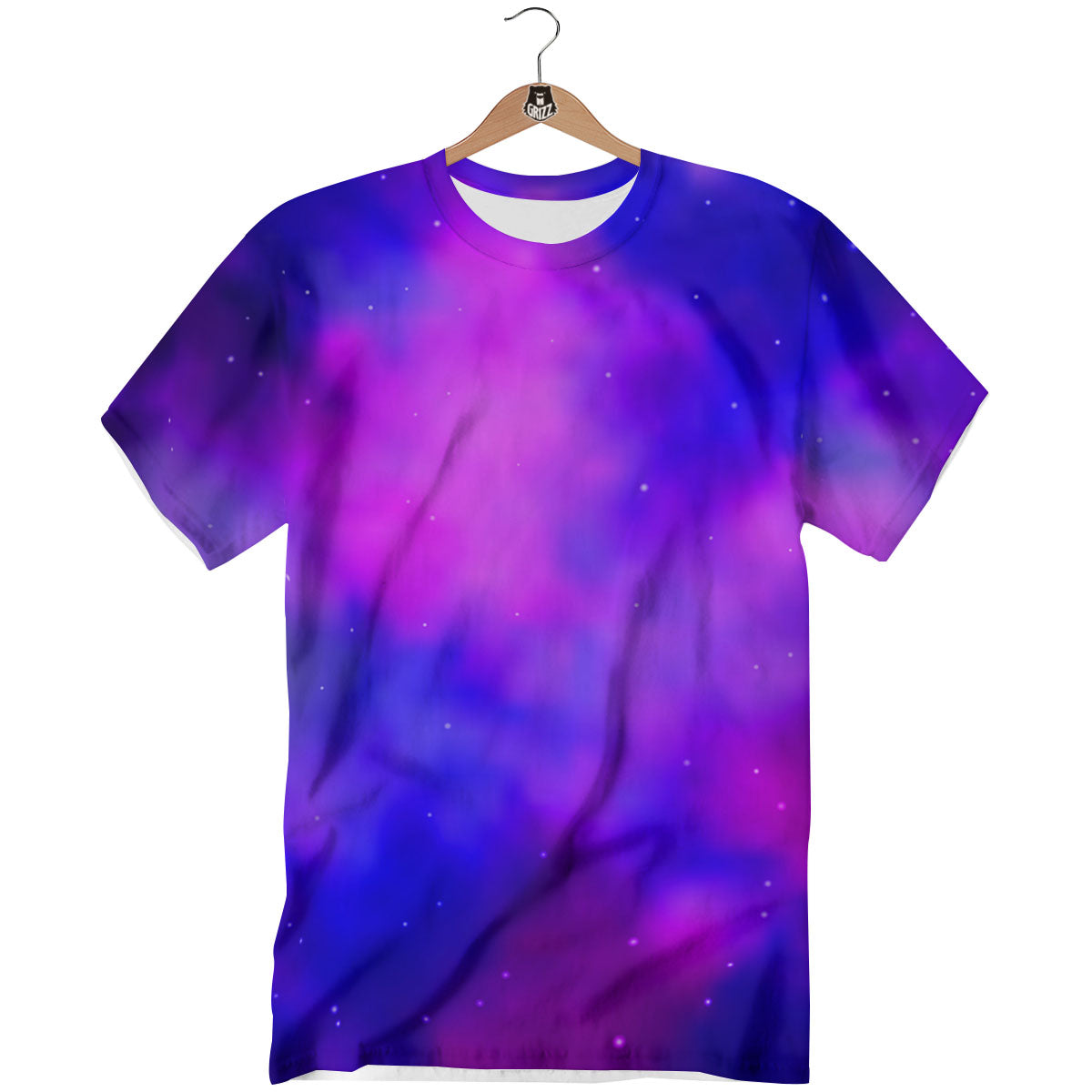 Galaxy Space Purple Nebula Cloud Print T-Shirt-grizzshop