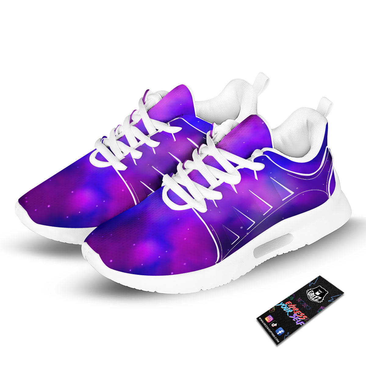 Galaxy Space Purple Nebula Cloud Print Tennis Shoes-grizzshop