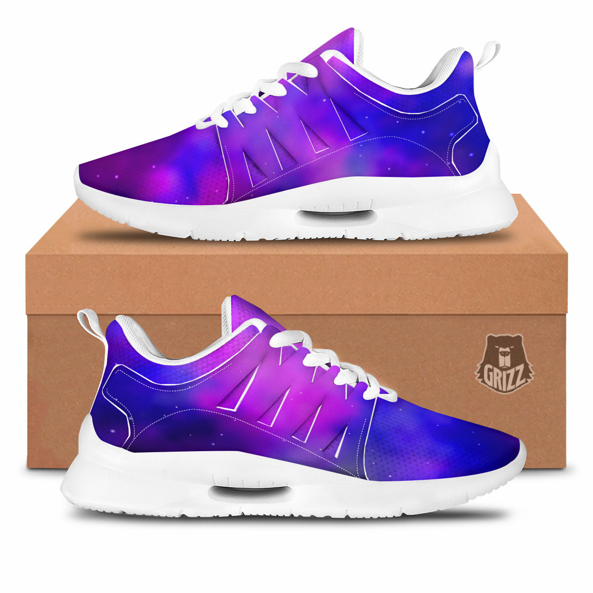 Galaxy Space Purple Nebula Cloud Print Tennis Shoes-grizzshop