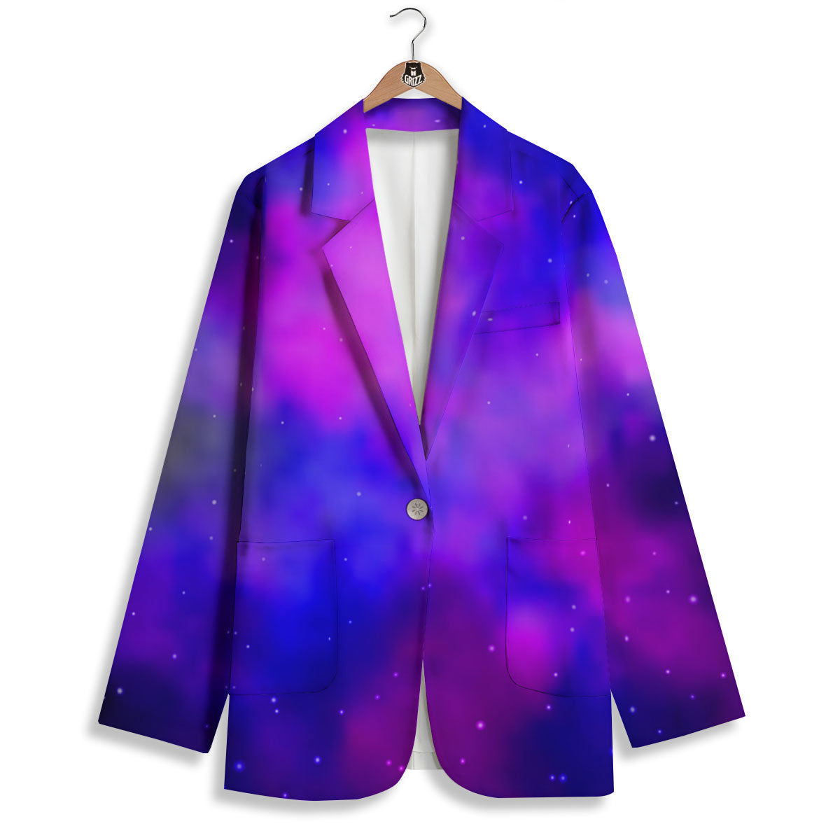 Galaxy Space Purple Nebula Cloud Print Women's Blazer-grizzshop