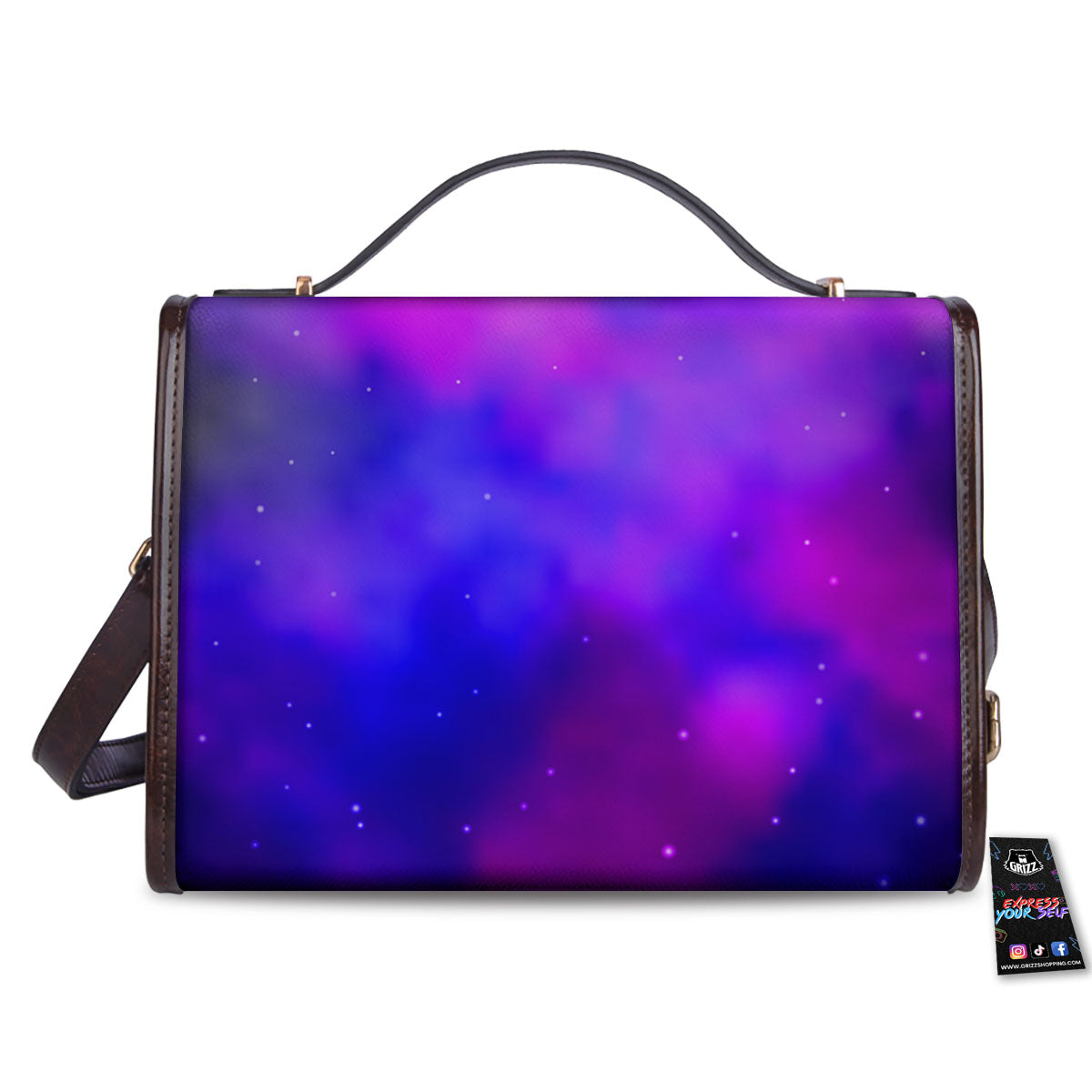 Galaxy Space Purple Nebula Cloud Print Women's Satchel Bag