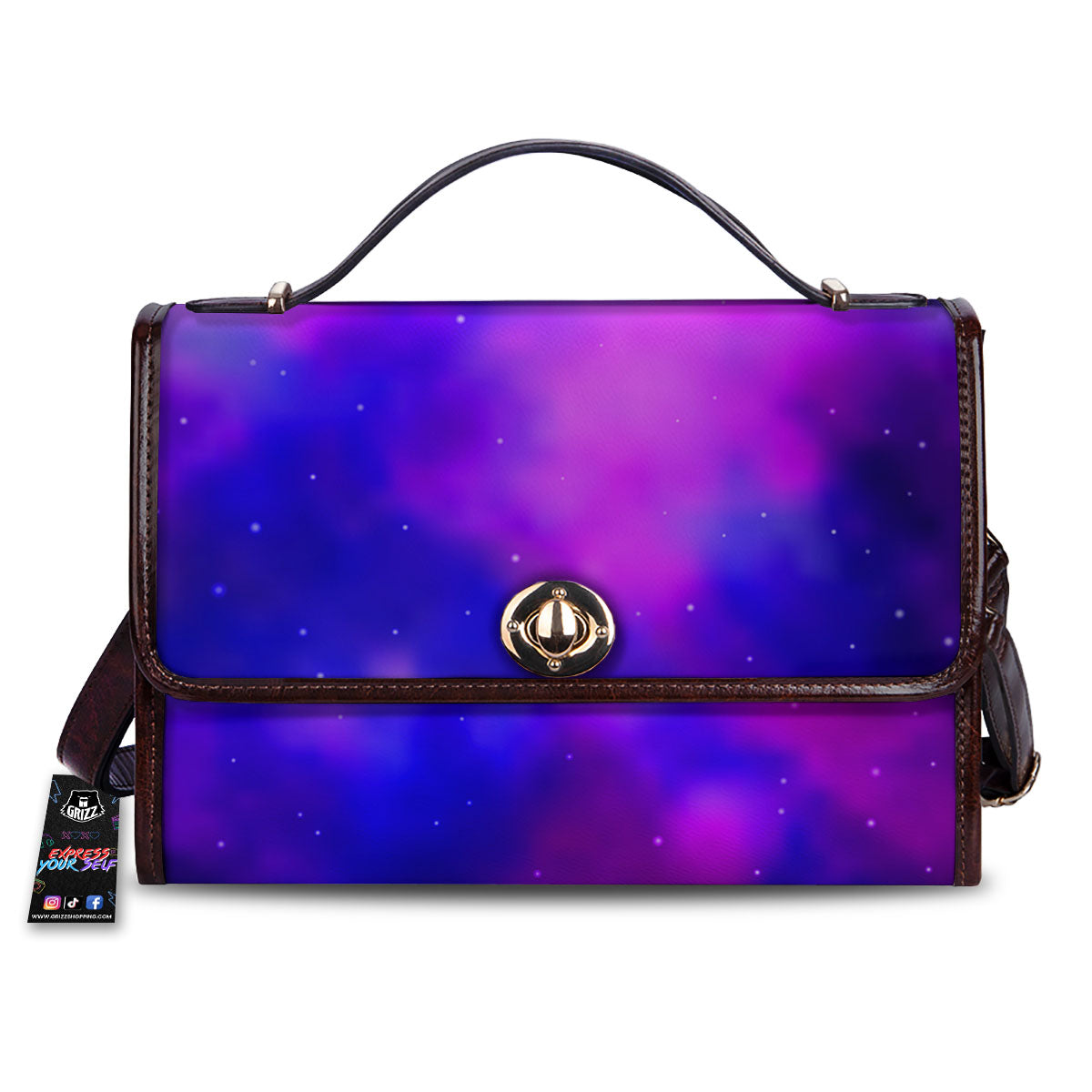 Galaxy Space Purple Nebula Cloud Print Women's Satchel Bag