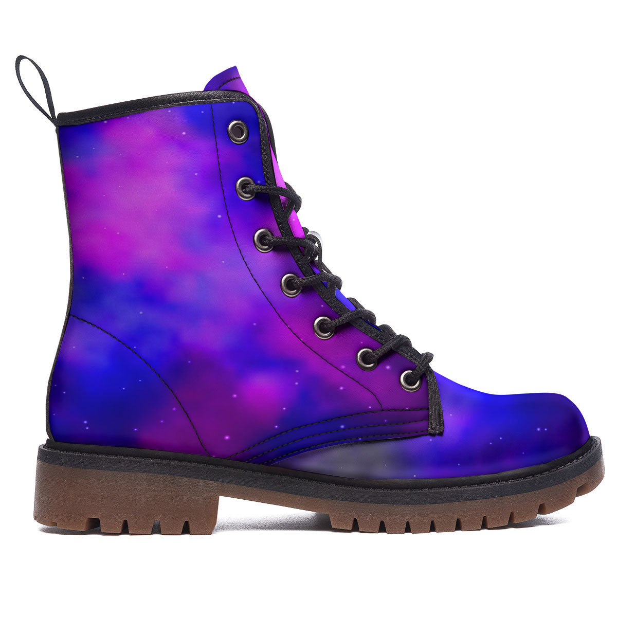 Galaxy Space Purple Nebula Cloud Print Work Boots-grizzshop