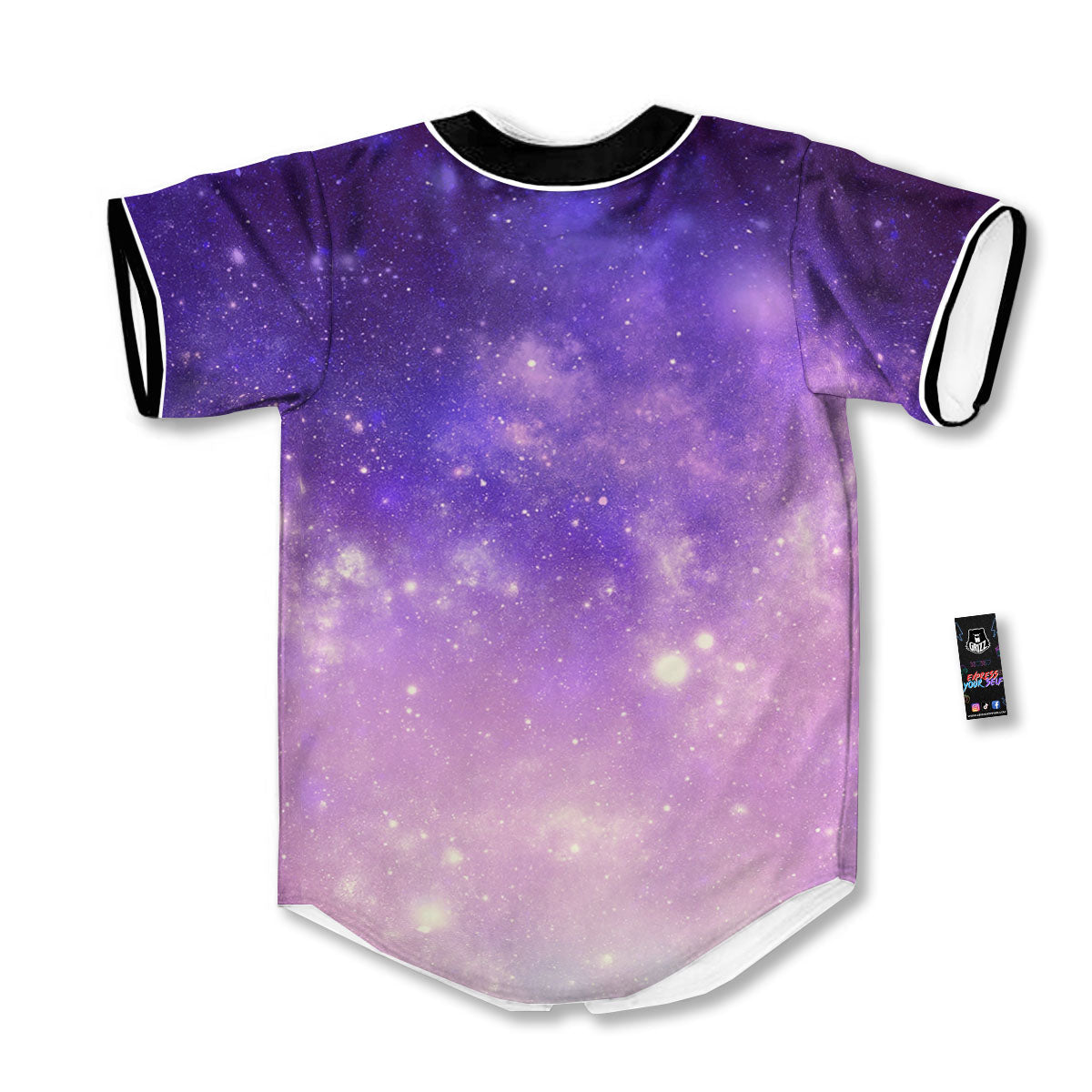 Galaxy Space Purple Stardust Cloud Print Baseball Jersey-grizzshop