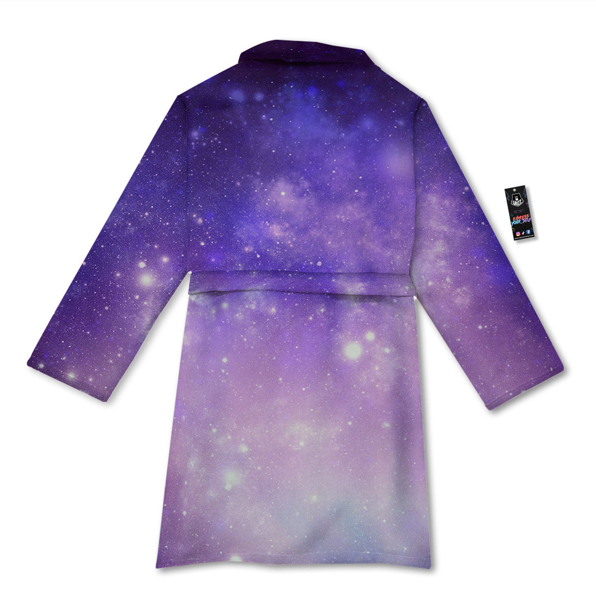 Galaxy Space Purple Stardust Cloud Print Bathrobe-grizzshop
