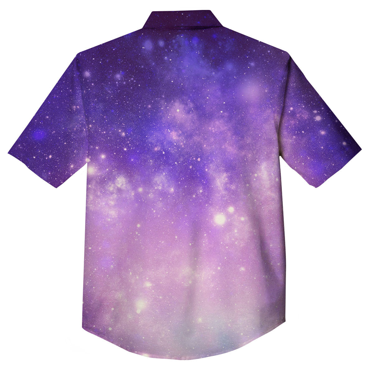 Galaxy Space Purple Stardust Cloud Print Button Up Shirt-grizzshop