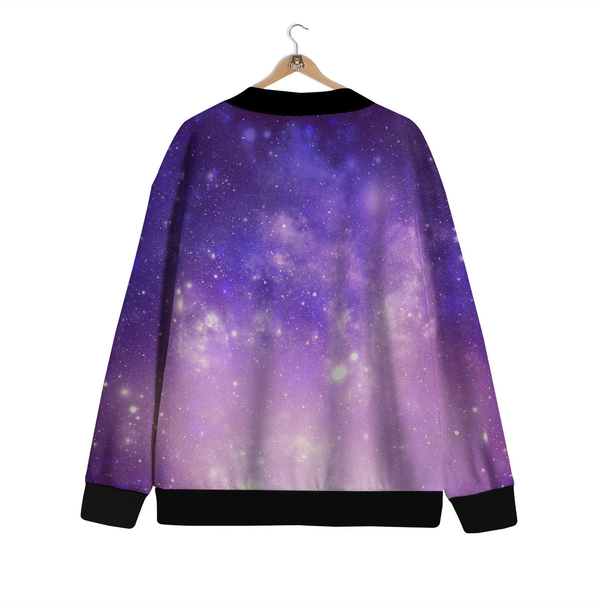 Galaxy Space Purple Stardust Cloud Print Cardigan-grizzshop