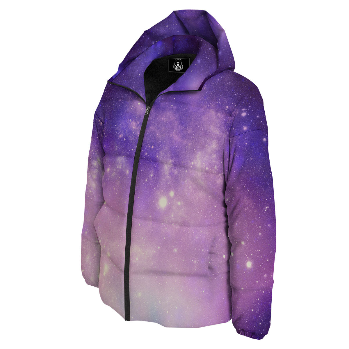 Galaxy Space Purple Stardust Cloud Print Down Jacket-grizzshop