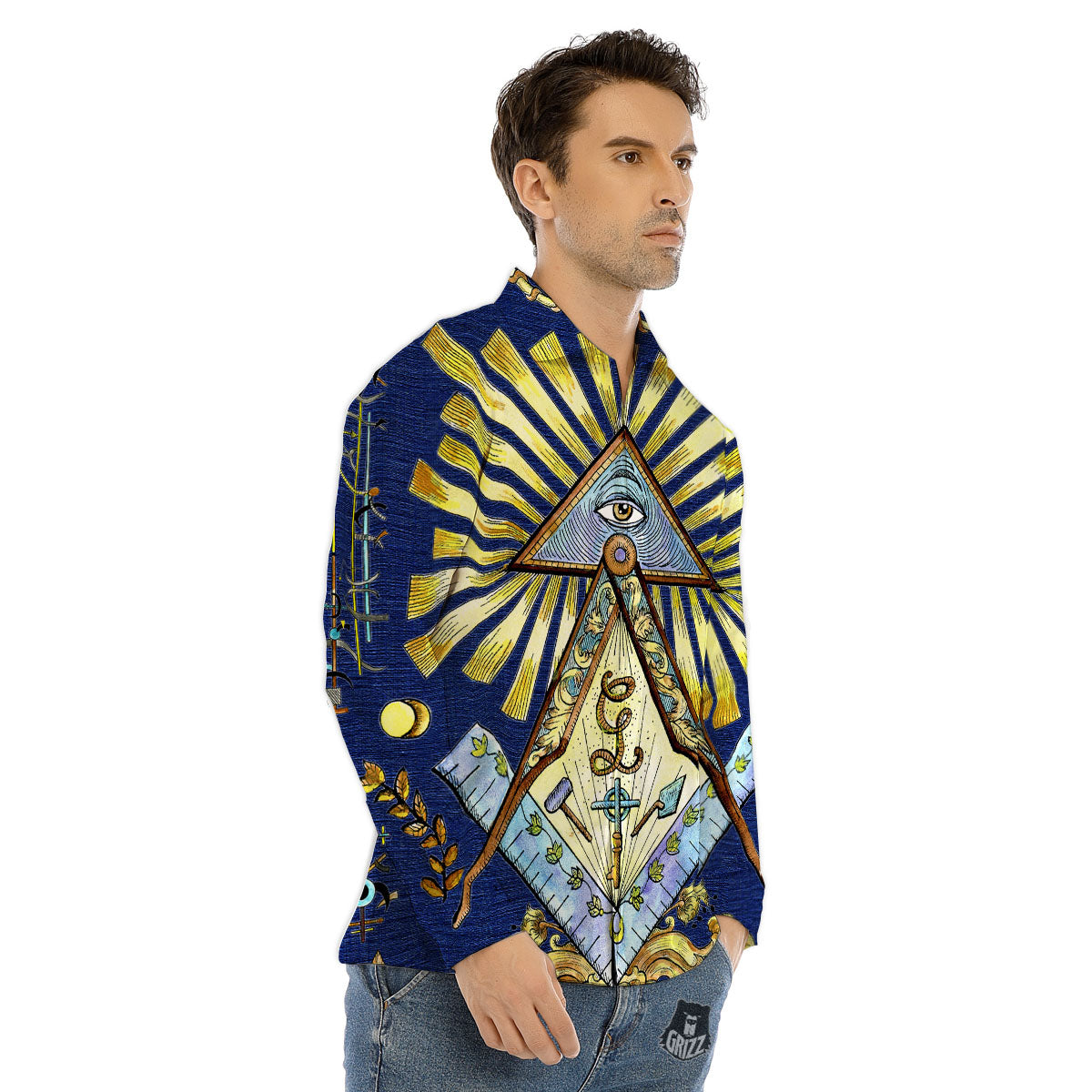 Galaxy Space Purple Stardust Cloud Print Men's Dress Shirts-grizzshop