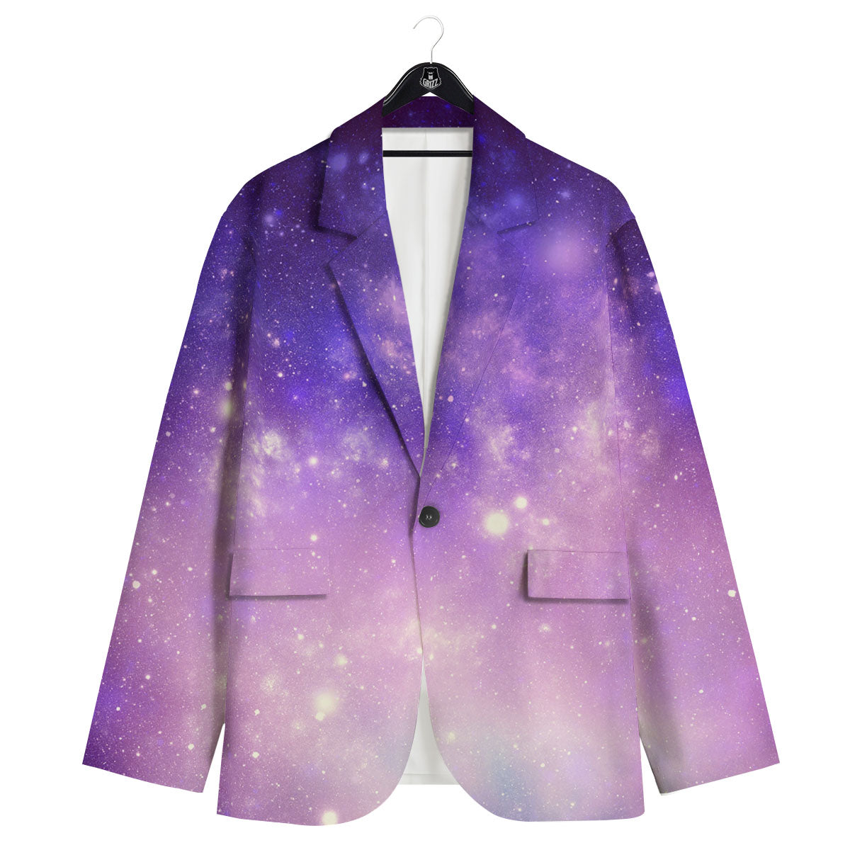 Galaxy Space Purple Stardust Cloud Print Men's Sport Coat-grizzshop