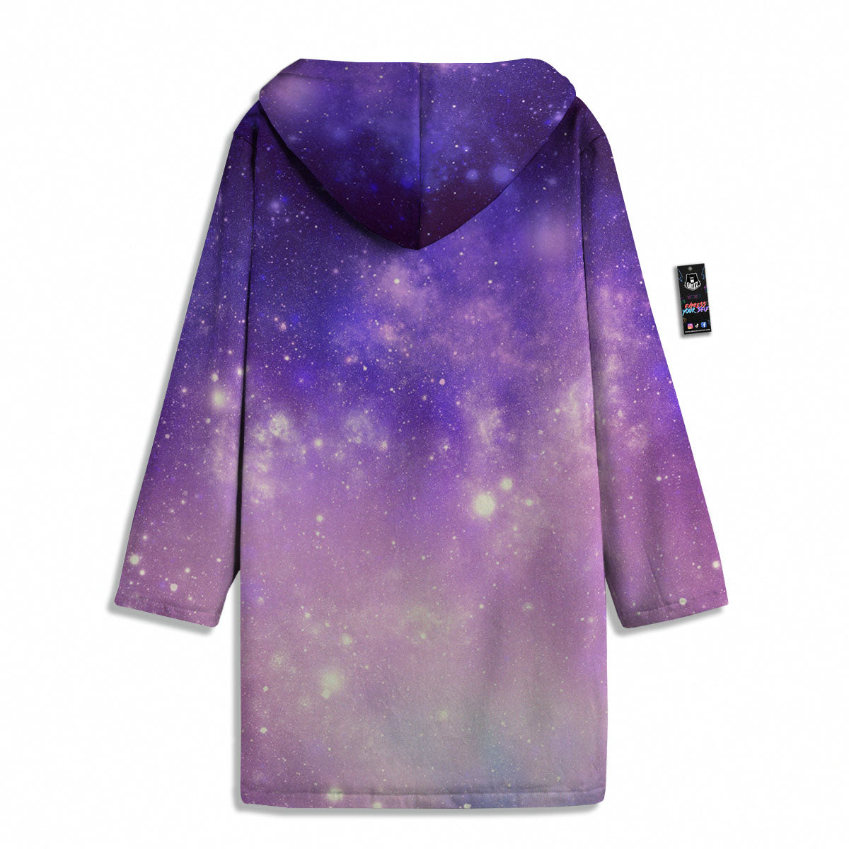 Galaxy Space Purple Stardust Cloud Print Men's Windbreaker Jacket-grizzshop