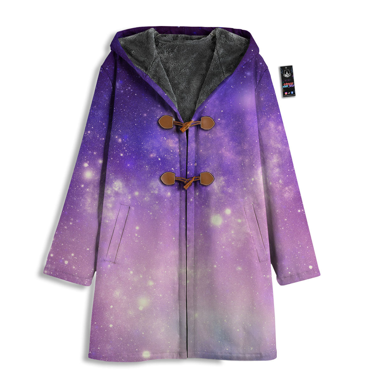 Galaxy Space Purple Stardust Cloud Print Men's Windbreaker Jacket-grizzshop
