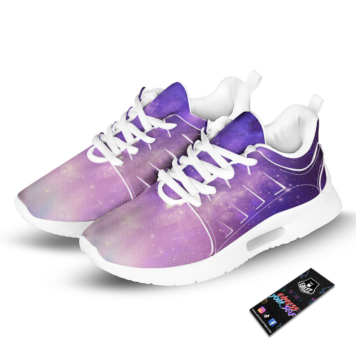 Galaxy Space Purple Stardust Cloud Print Tennis Shoes-grizzshop
