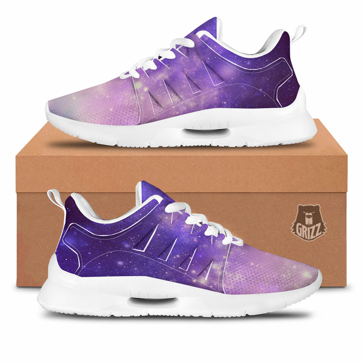Galaxy Space Purple Stardust Cloud Print Tennis Shoes-grizzshop