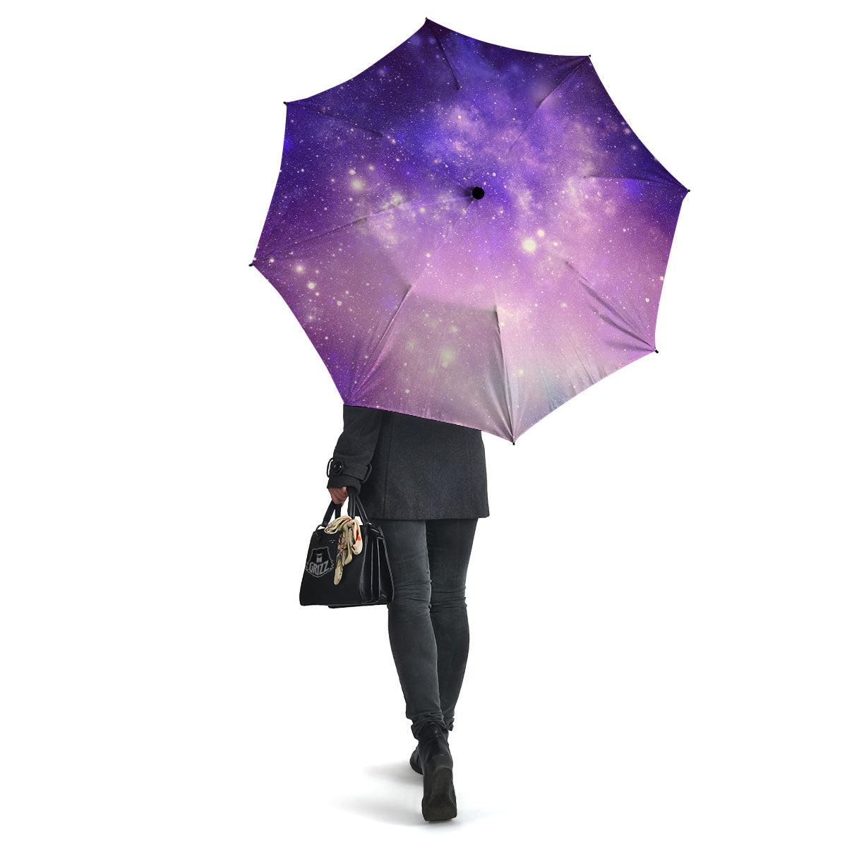 Galaxy Space Purple Stardust Cloud Print Umbrella-grizzshop