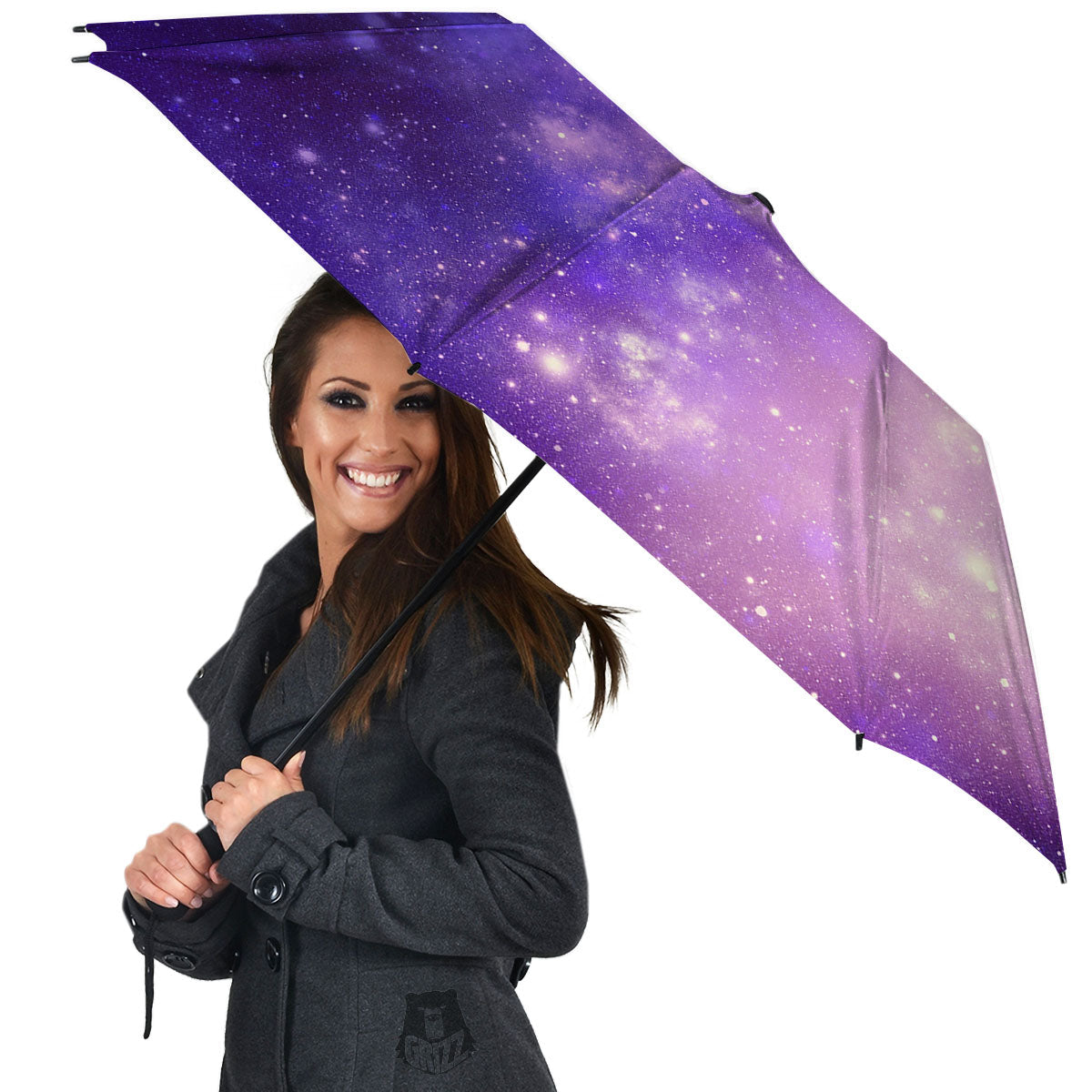 Galaxy Space Purple Stardust Cloud Print Umbrella-grizzshop