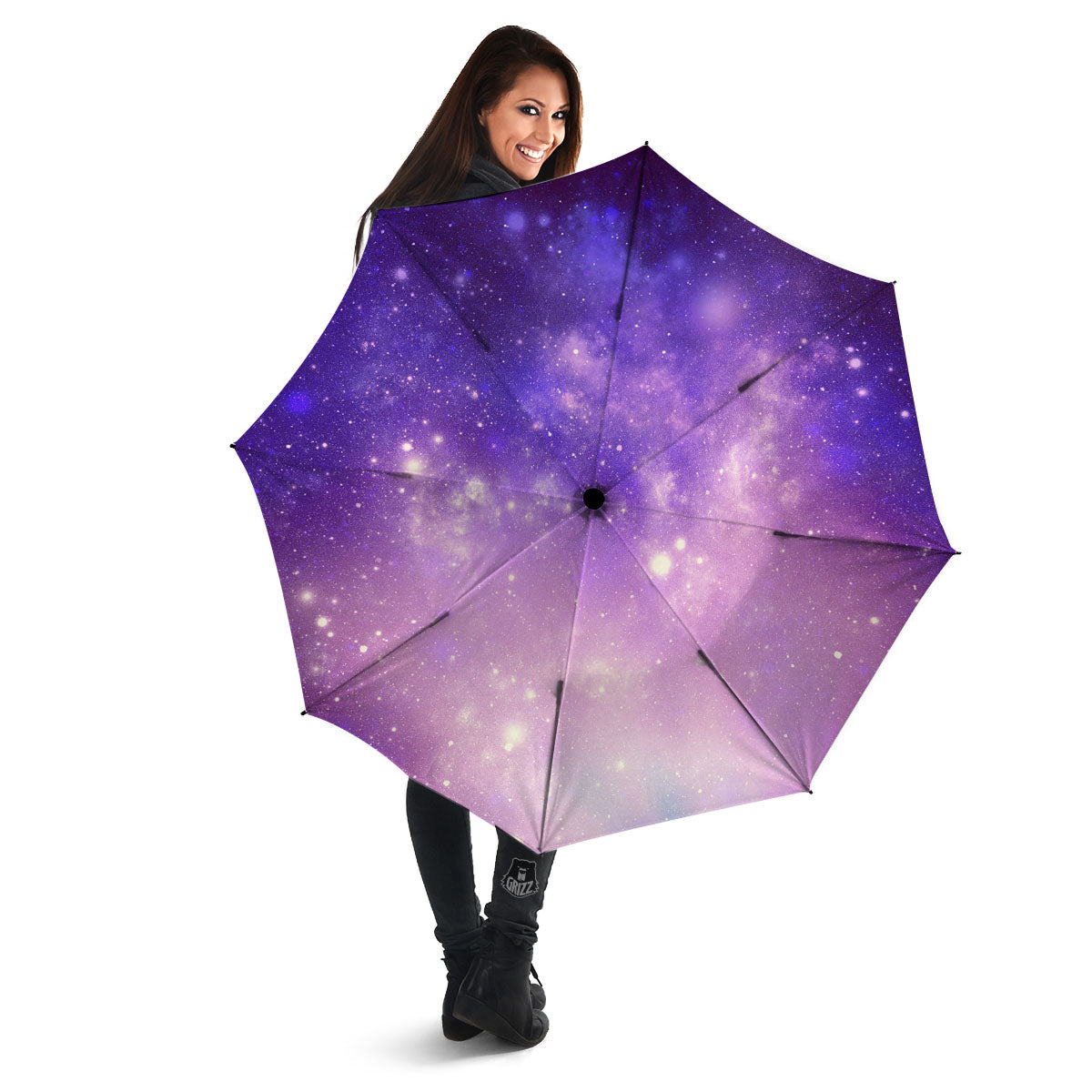 Galaxy Space Purple Stardust Cloud Print Umbrella-grizzshop