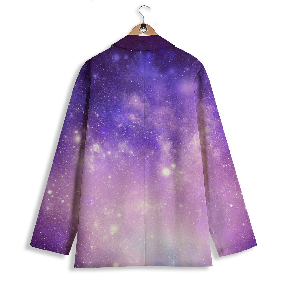 Galaxy Space Purple Stardust Cloud Print Women's Blazer-grizzshop