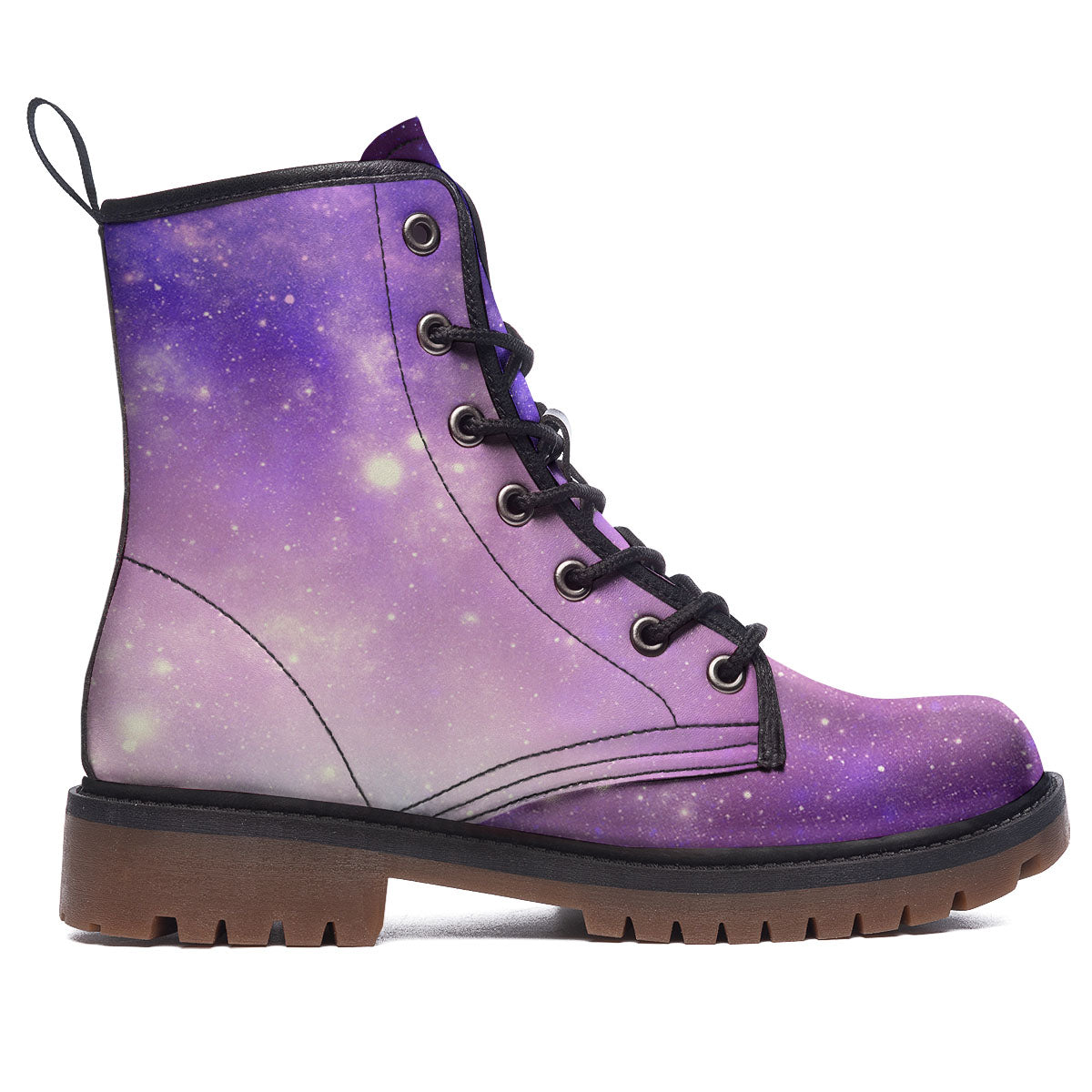 Galaxy Space Purple Stardust Cloud Print Work Boots-grizzshop