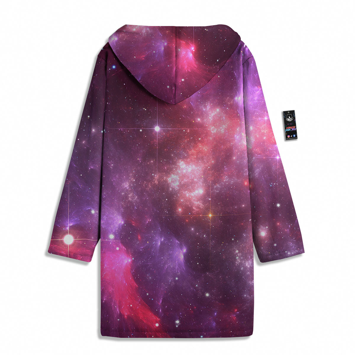 Galaxy Space Purple Starfield Print Men's Windbreaker Jacket-grizzshop