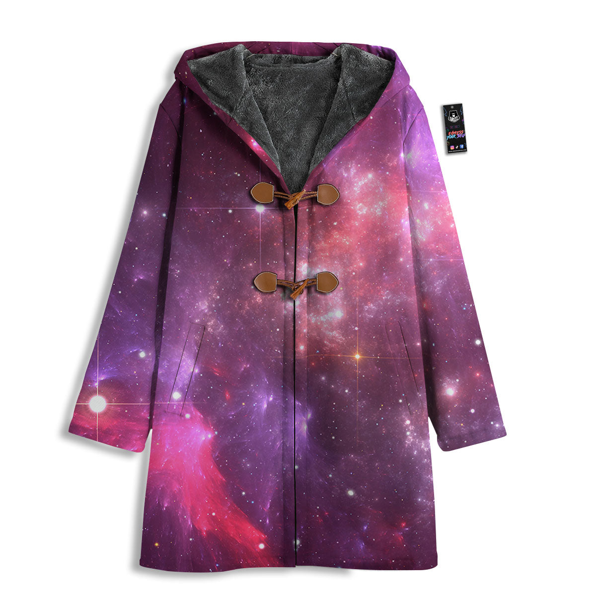 Galaxy Space Purple Starfield Print Men's Windbreaker Jacket-grizzshop