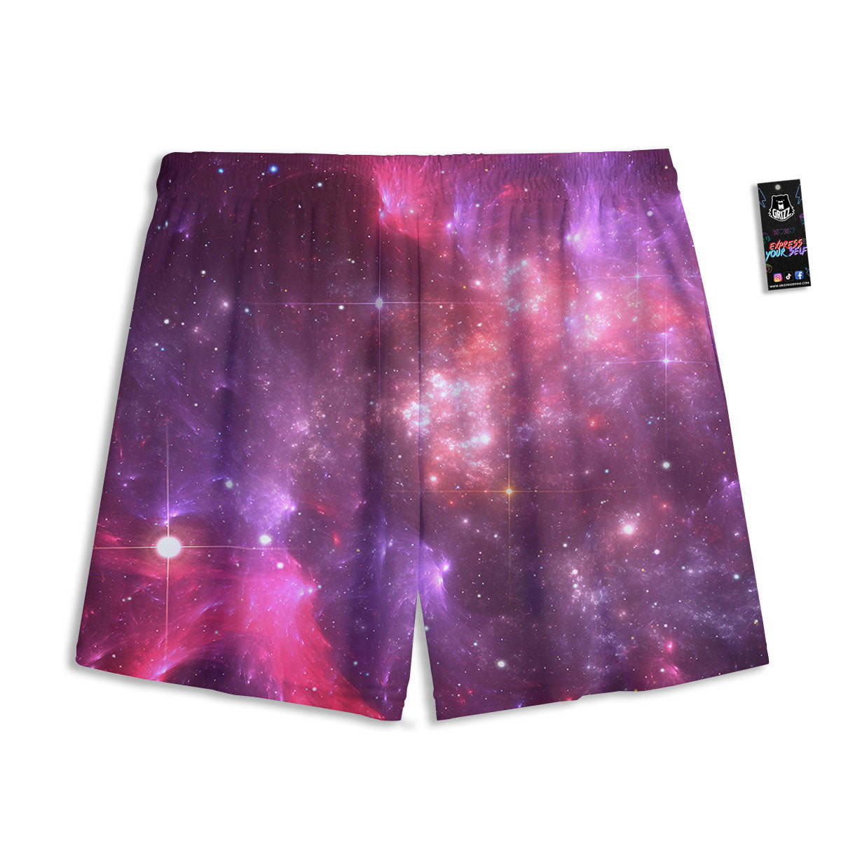 Galaxy Space Purple Starfield Print Mesh Shorts