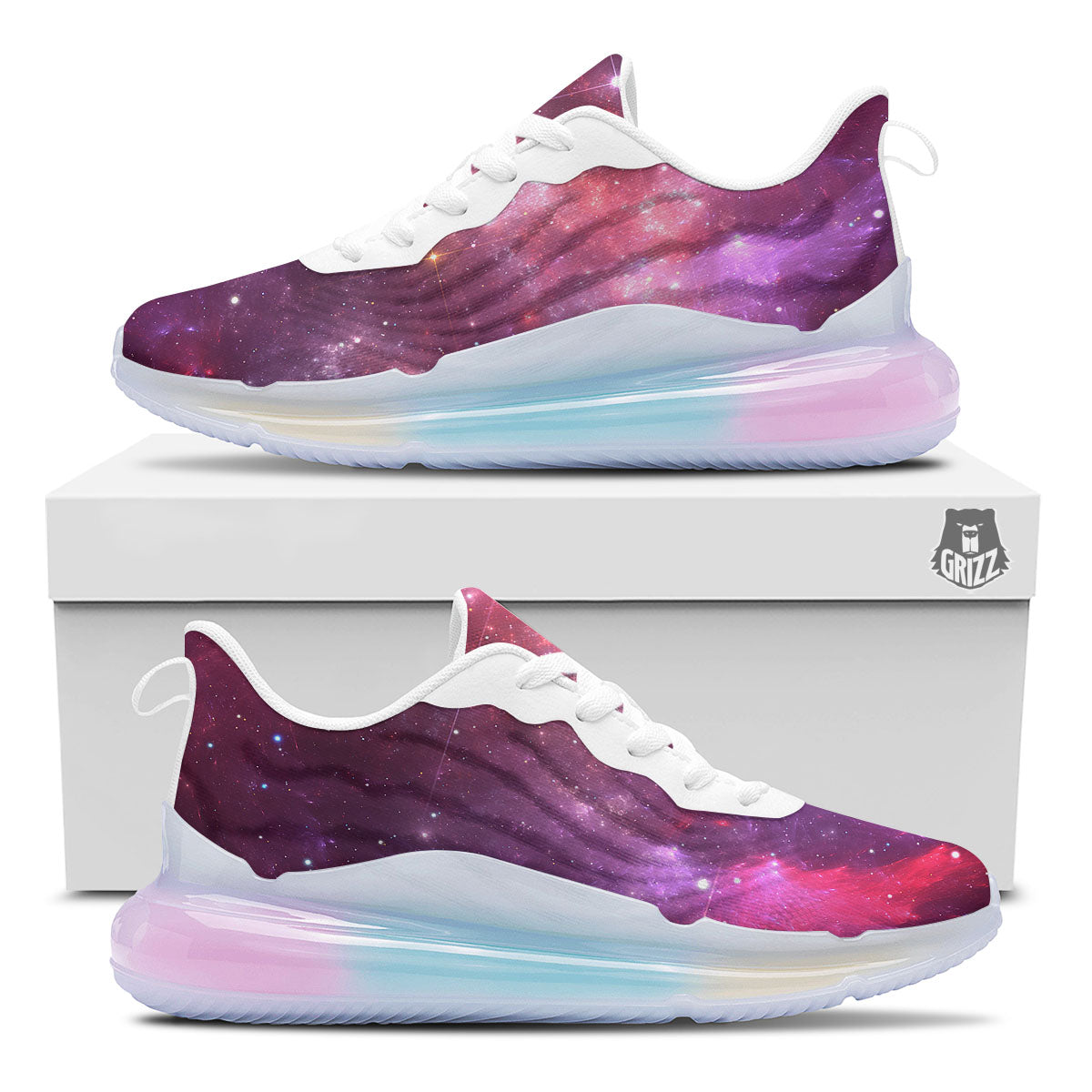 Galaxy Space Purple Starfield Print Running Sneakers-grizzshop