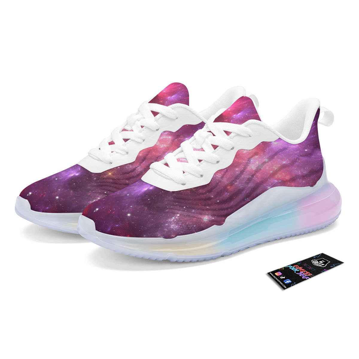 Galaxy Space Purple Starfield Print Running Sneakers-grizzshop